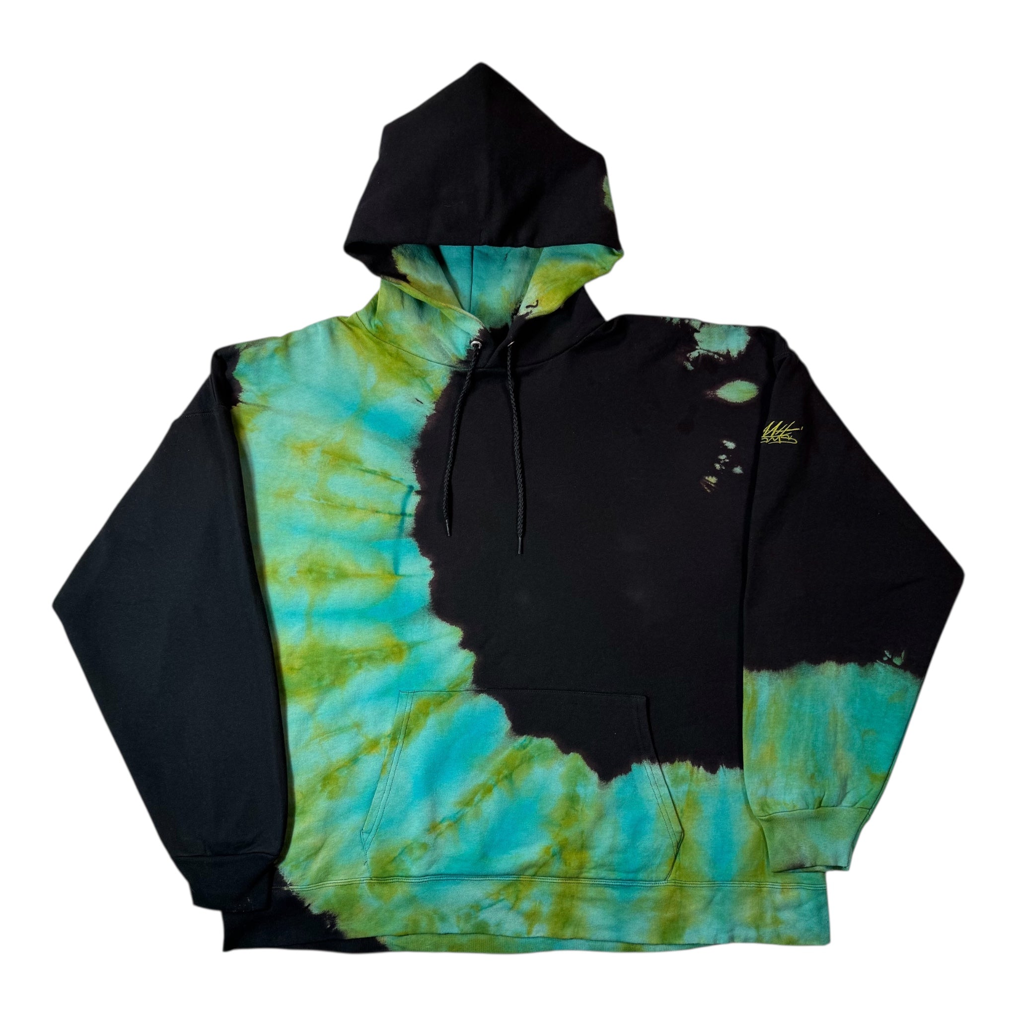 Nyraah Customs "Golden Ratio Swirl Reverse Tie-Dyed Ice-Dye Hoodie (Size 2X-Large)