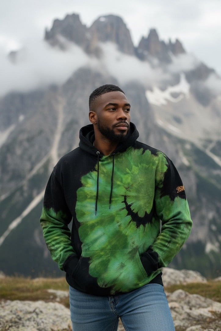 Nyraah Customs "Golden Ratio Swirl Reverse Tie-Dyed Ice-Dye Hoodie (Size X-Large)