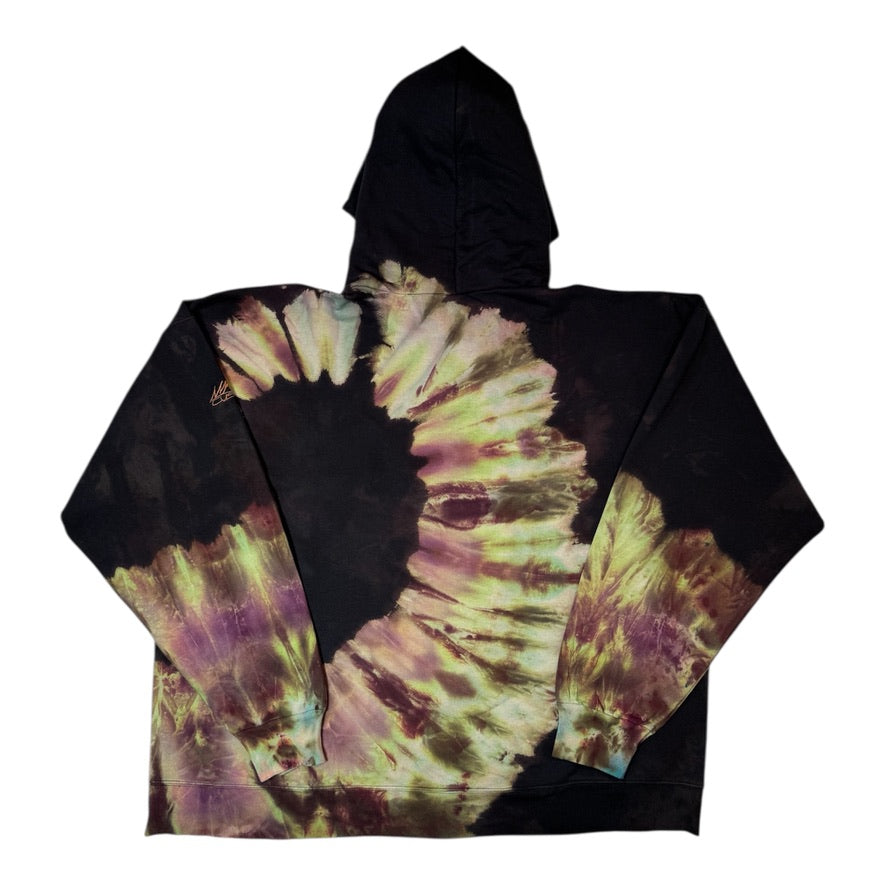 Nyraah Customs "Golden Ratio Swirl Reverse Tie-Dyed Ice-Dye Hoodie (Size 2X-Large)