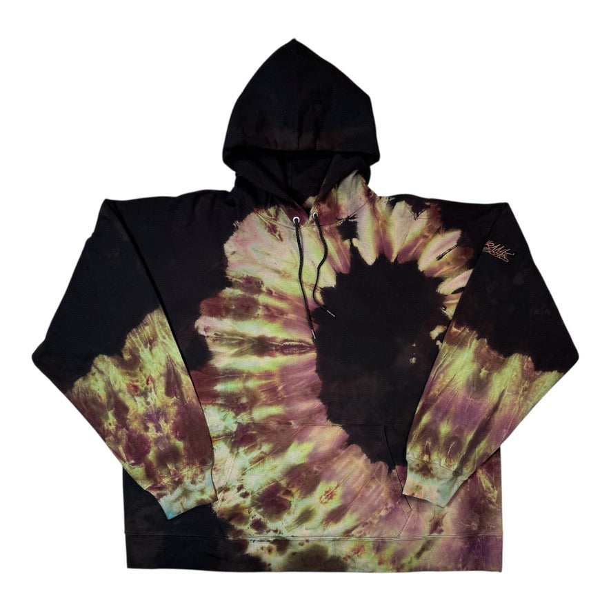 Nyraah Customs "Golden Ratio Swirl Reverse Tie-Dyed Ice-Dye Hoodie (Size 2X-Large)
