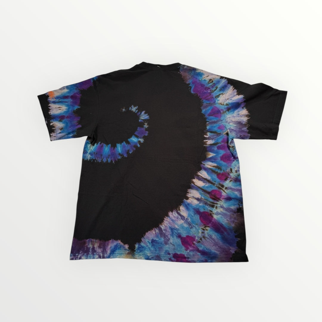 Nyraah Customs "Golden Ratio Swirl Reverse Tie-Dyed Ice-Dye T-Shirt" (Size X-Large)