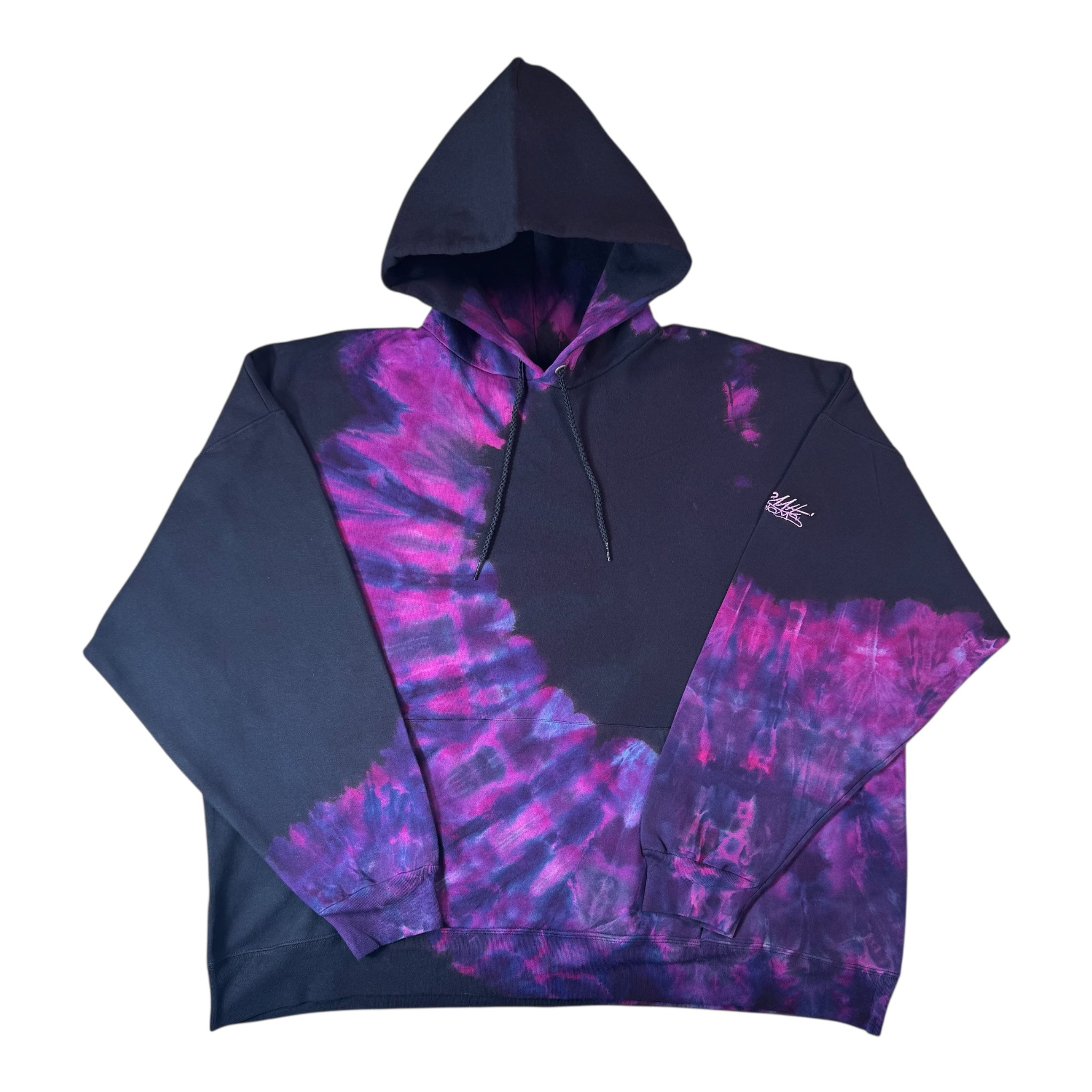 Nyraah Customs "Golden Ratio Swirl Reverse Tie-Dyed Ice-Dye Hoodie (Size 3X-Large)