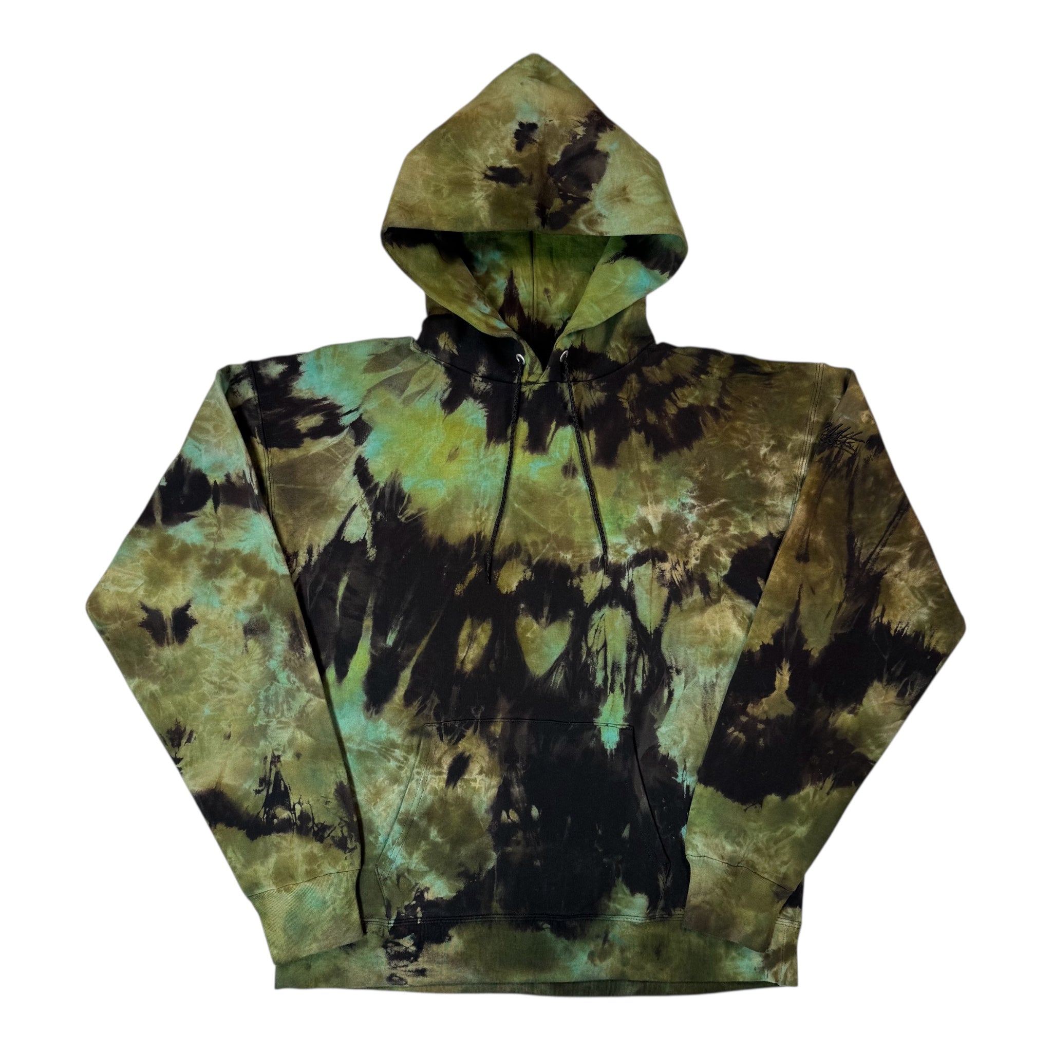 Nyraah Customs  "Night Moss" Ice Dyed Hoodie (Size Medium)