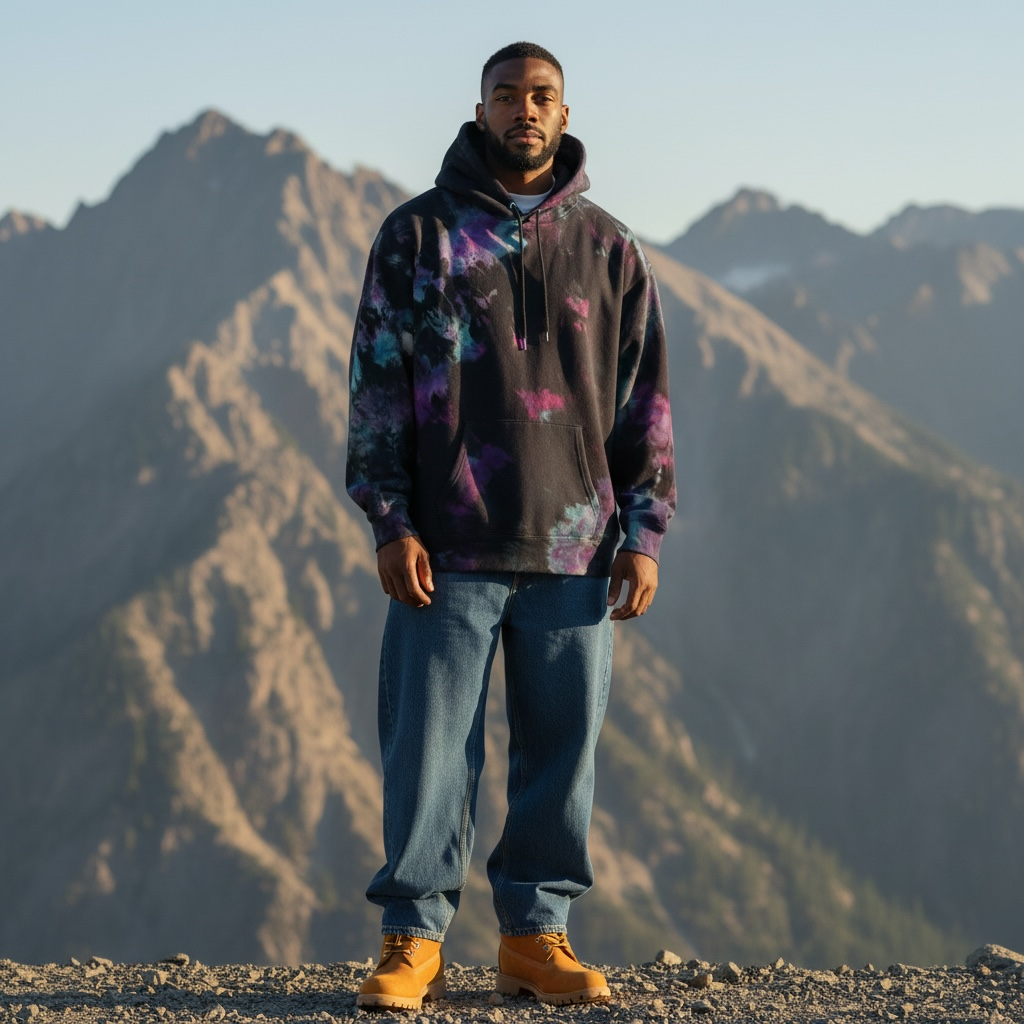 Nyraah Customs  "Nightshade" Ice Dyed Hoodie (Size Large)