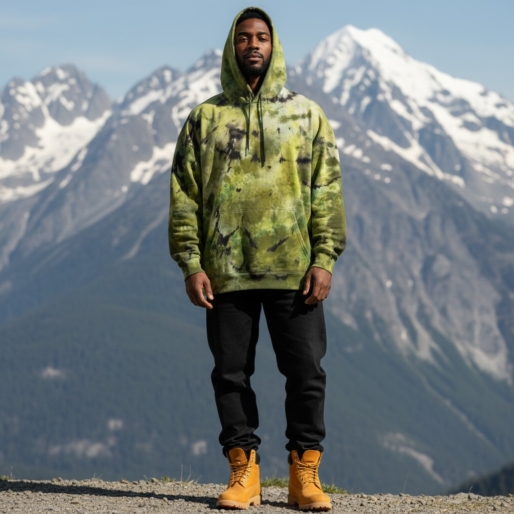 Nyraah Customs  "Limefire" Ice Dyed Hoodie (Size 2-Xtra Large)