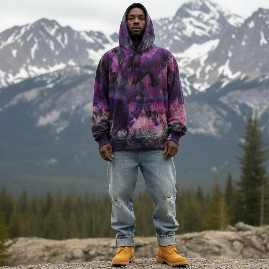 Nyraah Customs  "Dreamwave" Ice Dyed Hoodie (Size Small)