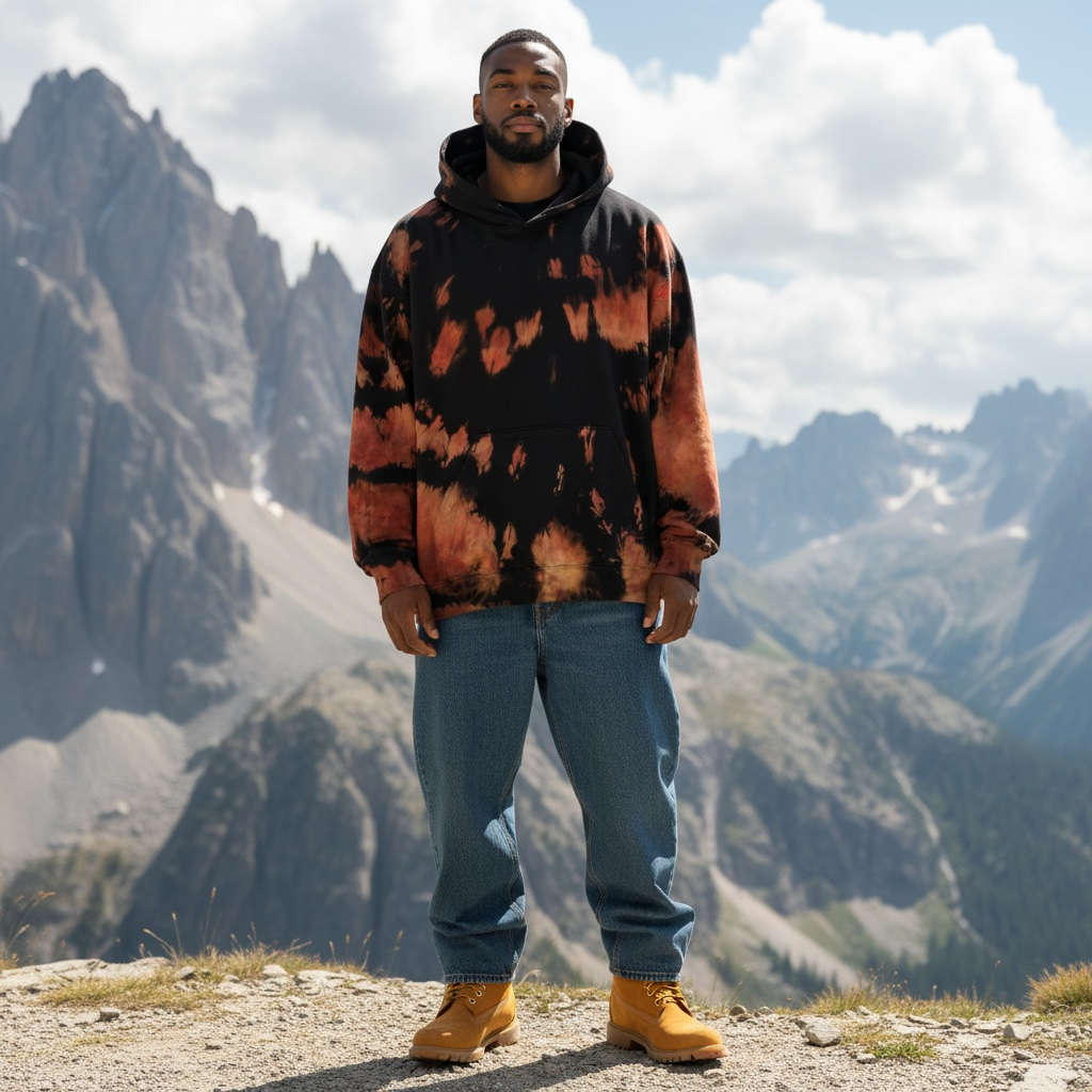 Nyraah Customs "Cooper Smoke" Ice Dyed Hoodie (Size X-Large)