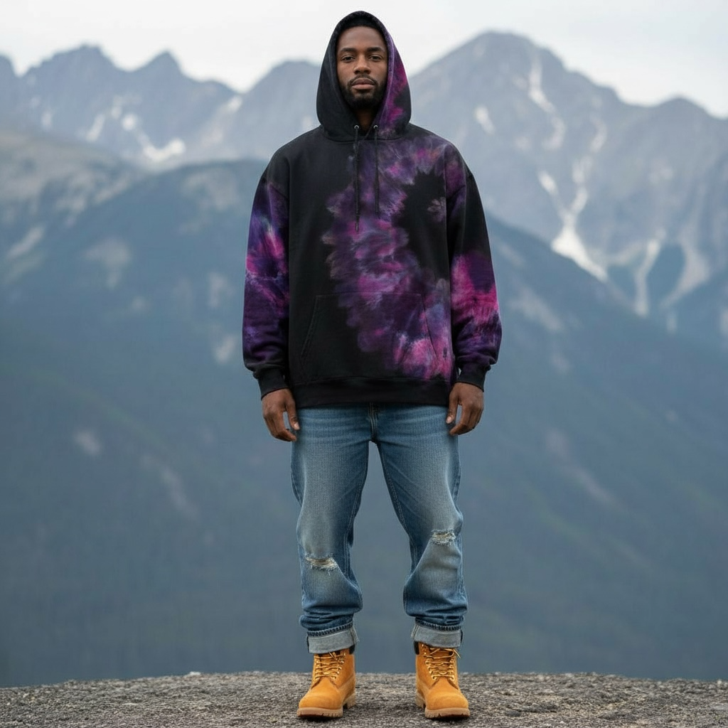 Nyraah Customs "Golden Ratio Swirl Reverse Tie-Dyed Ice-Dye Hoodie (2X-Large)