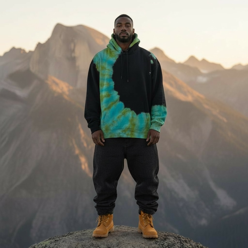 Nyraah Customs "Golden Ratio Swirl Reverse Tie-Dyed Ice-Dye Hoodie (Size 2X-Large)