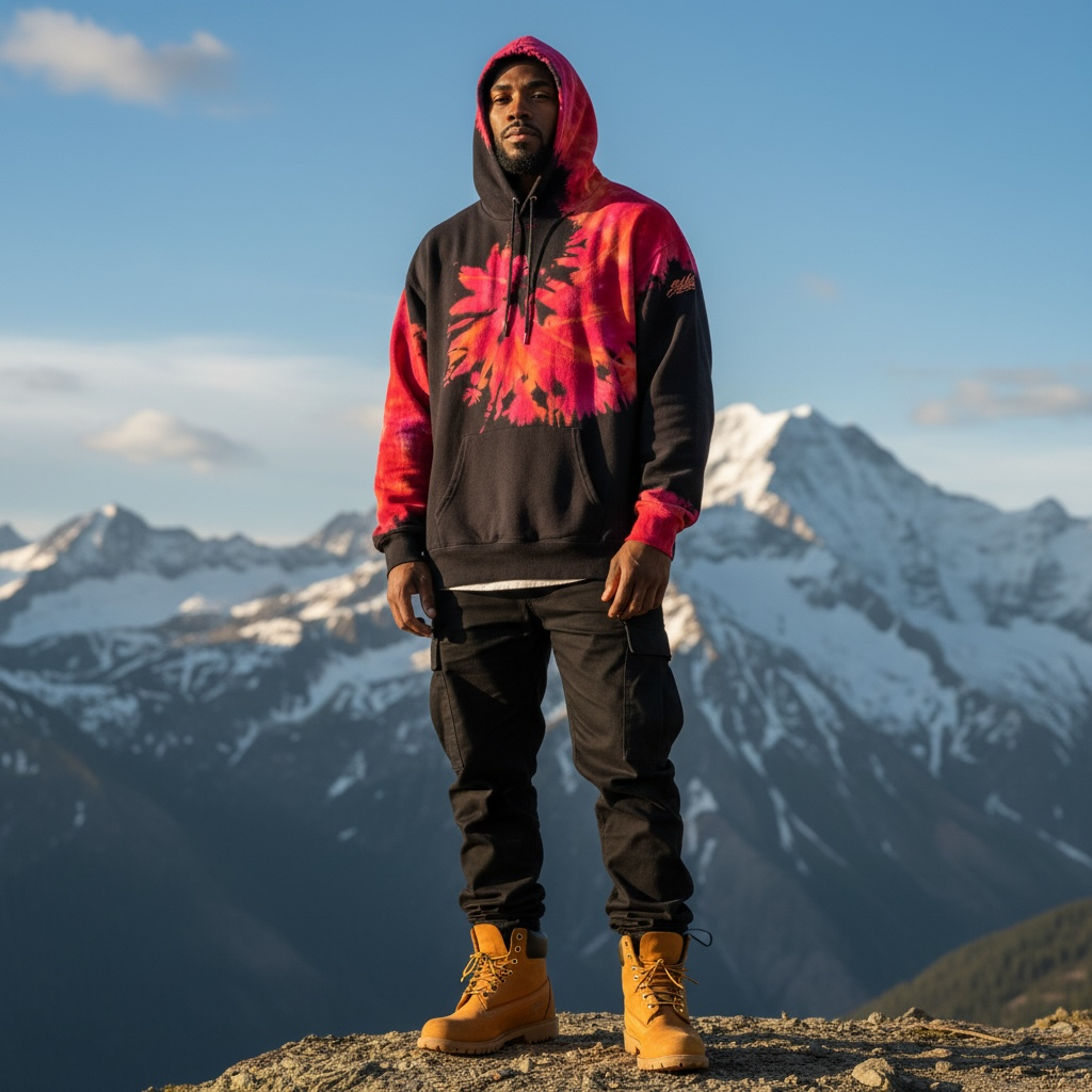 Nyraah Customs "Golden Ratio Swirl Reverse Tie-Dyed Ice-Dye Hoodie (Size Large)