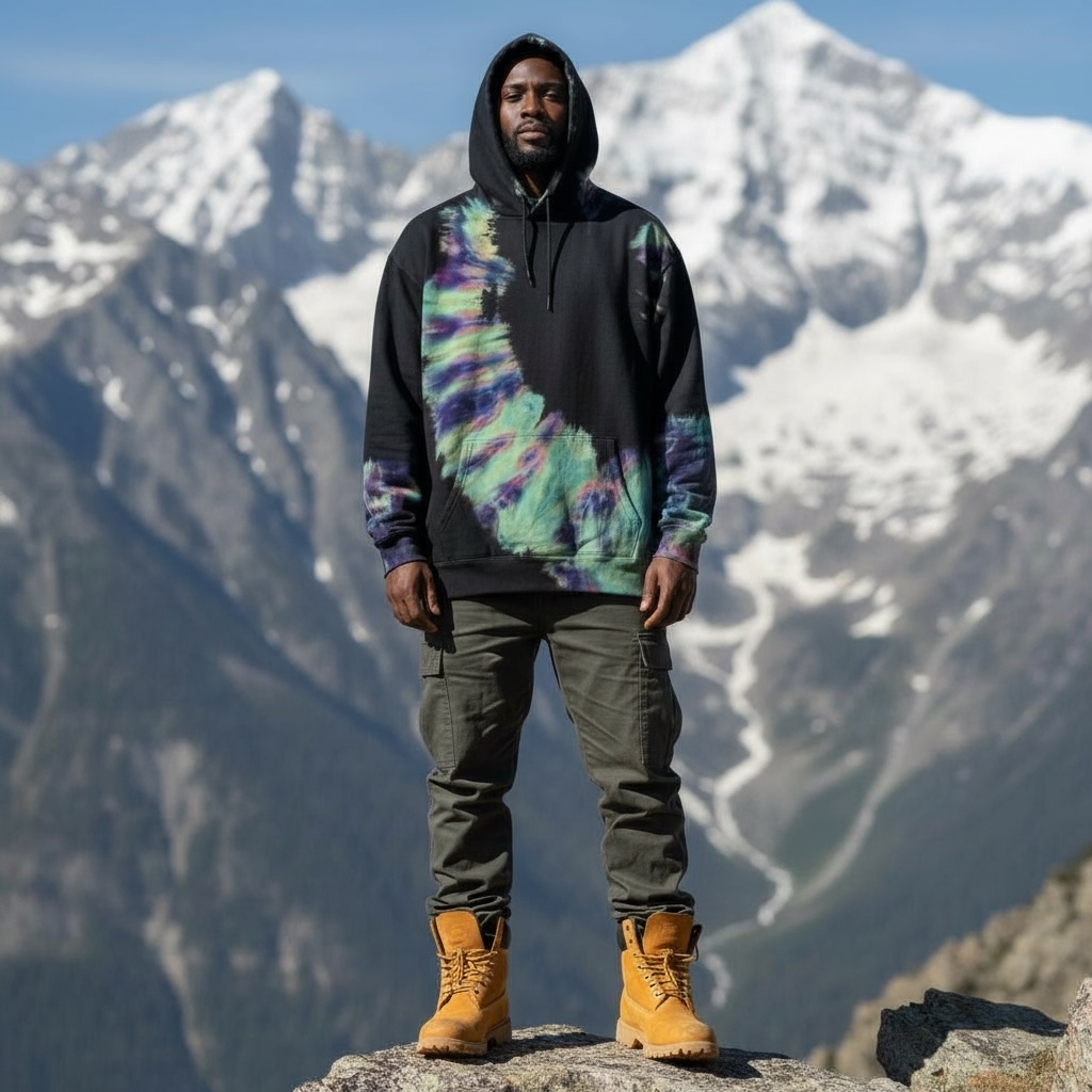 Nyraah Customs "Golden Ratio Swirl Reverse Tie-Dyed Ice-Dye Hoodie (Size X-Large)