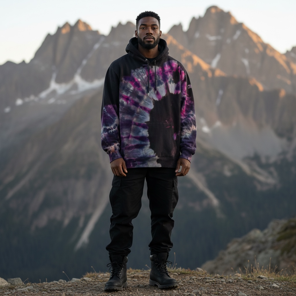 Nyraah Customs "Golden Ratio Swirl Reverse Tie-Dyed Ice-Dye Hoodie (Size 2X-Large)