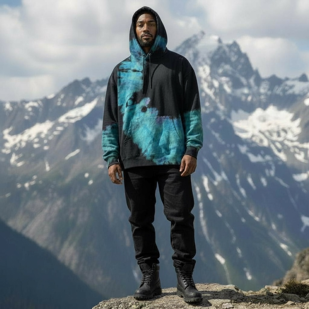 Nyraah Customs "Golden Ratio Swirl Reverse Tie-Dyed Ice-Dye Hoodie (Size X-Large)