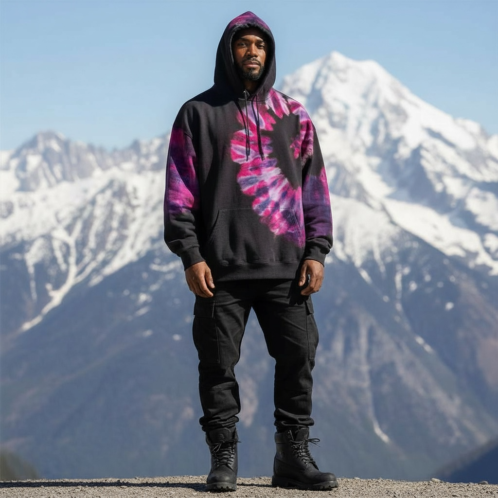 Nyraah Customs "Golden Ratio Swirl Reverse Tie-Dyed Ice-Dye Hoodie (Size 2X-Large)