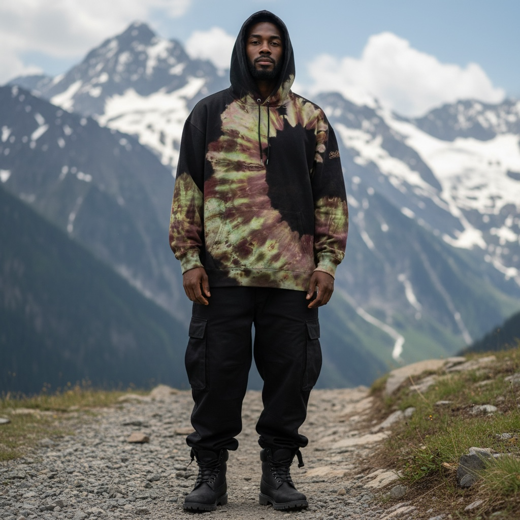 Nyraah Customs "Golden Ratio Swirl Reverse Tie-Dyed Ice-Dye Hoodie (Size 2X-Large)