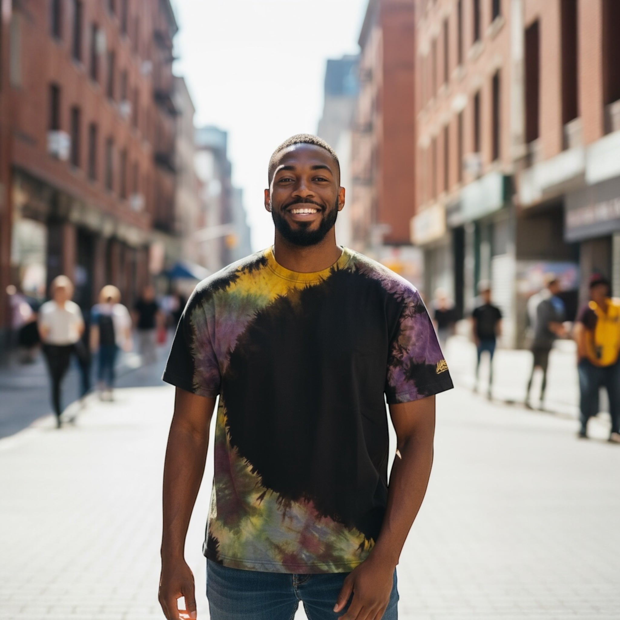 Nyraah Customs "Golden Ratio Swirl Reverse Tie-Dyed Ice-Dye T-Shirt" (Size Large)